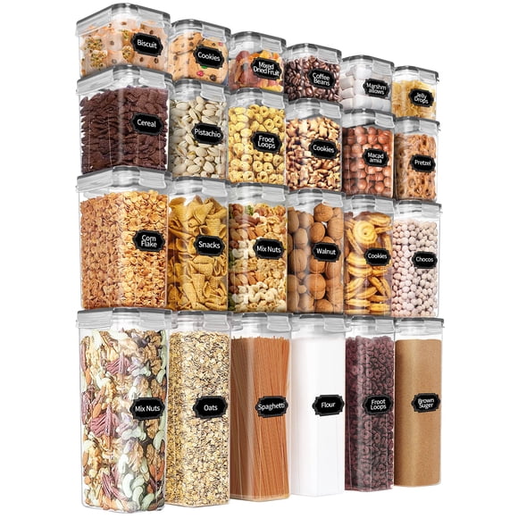 Juego De Recipientes De Almacenamiento De Alimentos Herméticos 24 Unidades Sin Bpa