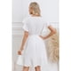 thumbnail image 3 of Vestido Corto Mujer Manga Corta Casual Eventos Cuello V 3332, 3 of 3