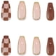 thumbnail image 4 of 24 uñas postizas con estampado de cuadros y cobertura completa, diseño de línea dorada, uñas postizas tipo ataúd, uñas acrílicas para decoración de uñas DIY con herramientas, 4 of 6