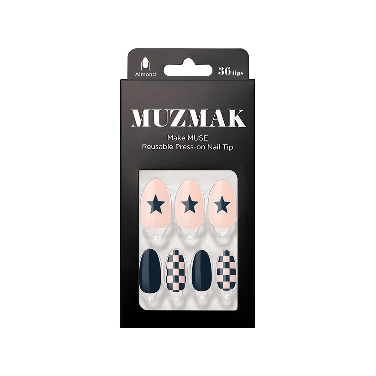 Muzmak - - Uñas Press On Draw Night Almond 36 U.