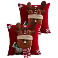 Genérico - Set De 2 Fundas De Cojin Para Navidad 3D B10