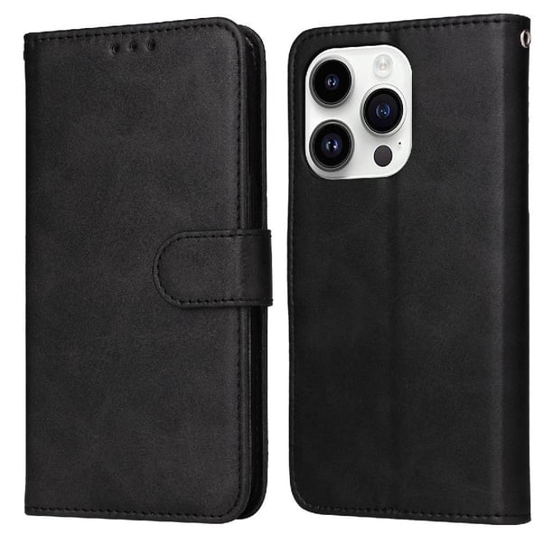 Funda Billetera para iPhone 15 Pro Max con Porta Tarjetas y Soporte Ajustable Negro
