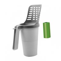 Magideal - Tamicador A Prueba De Derrames De Basura De Gato Con 8 Bolsas De Recarga De Desechos Desmontables Integrados Puede Caca Portátil Para Caca Para Perros