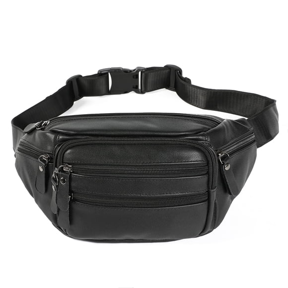Fanny Pack OrrinSports de cuero negro para hombre y mujer