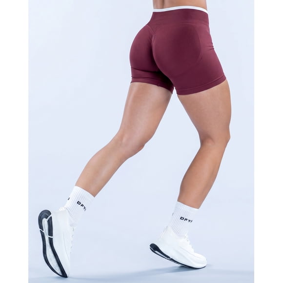 Short Training Mujer Seamless Pretina Bicolor Estilo Moderno - YJ346