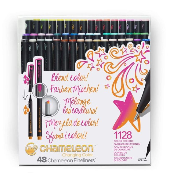 Set de 48 marcadores finos Chameleon con sistema de tinta dual