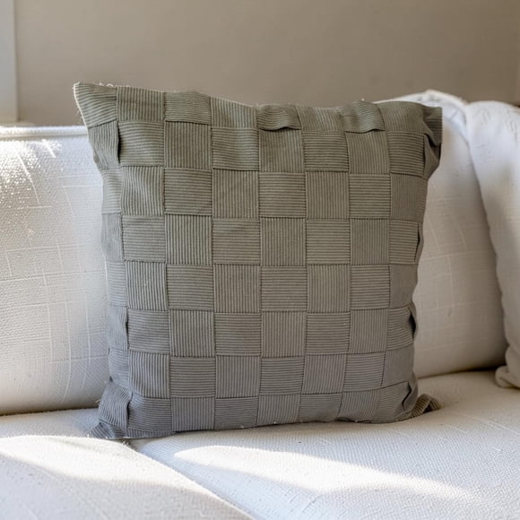 Set de 2 Fundas de cojines 45x45cm Tejida Gris