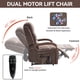 thumbnail image 3 of Power Brown Chenille Lift Recliner Chair Dual Motor Infinite Position Up to 350 LBS with Solid Wood Armrests, Heat Massage and Heavy Duty Motion Mechanism, 3 of 3