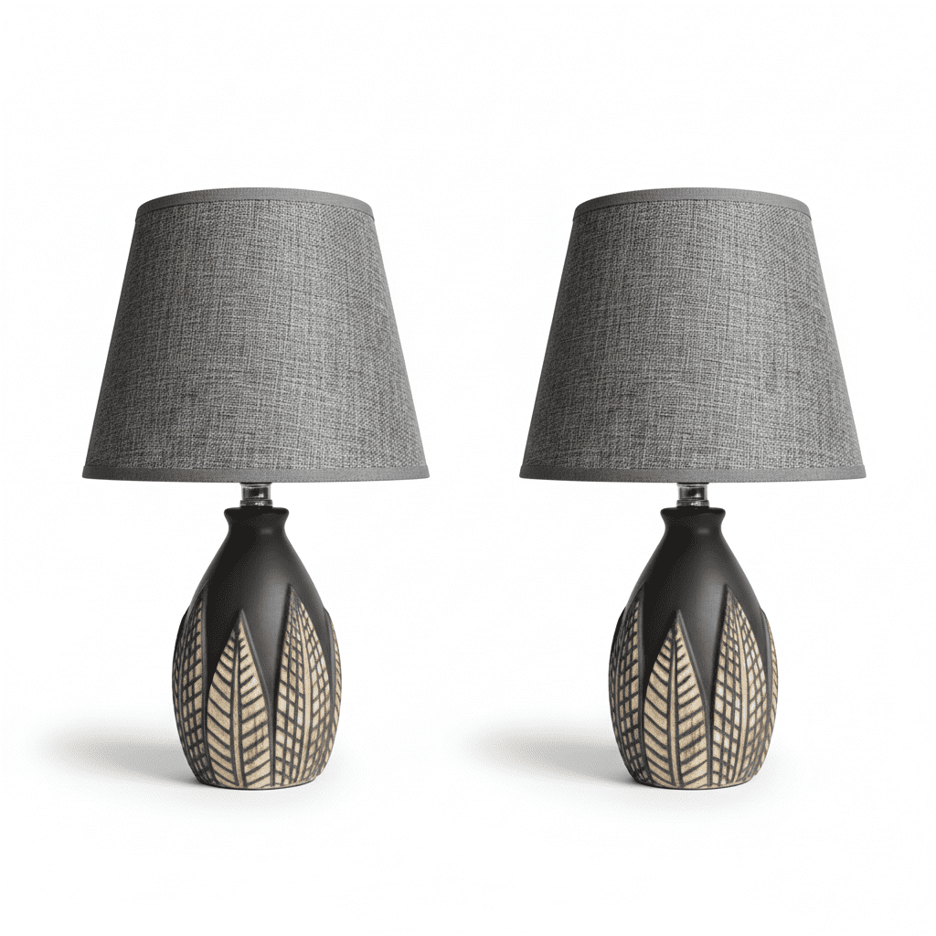 Genérica - Lámpara Velador Mesa Decoración Dormitorio Escritorio Living Minimalista Interior Pack De 2 E27