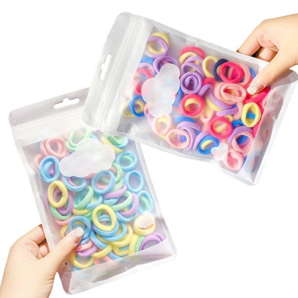 100 gomas para el pelo de bebé, de algodón sin costuras, para niñas y niños, pequeñas y suaves, multicolores.