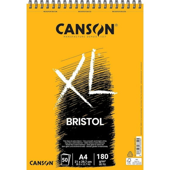 Croquera Dibujo Canson XL Bristol 180gr 50 Hojas A4 21x29cm