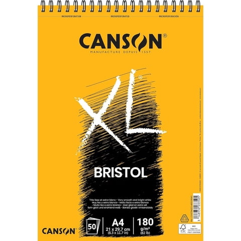 Croquera Dibujo Canson Xl Bristol 180Gr 50 Hojas A4 21X29Cm