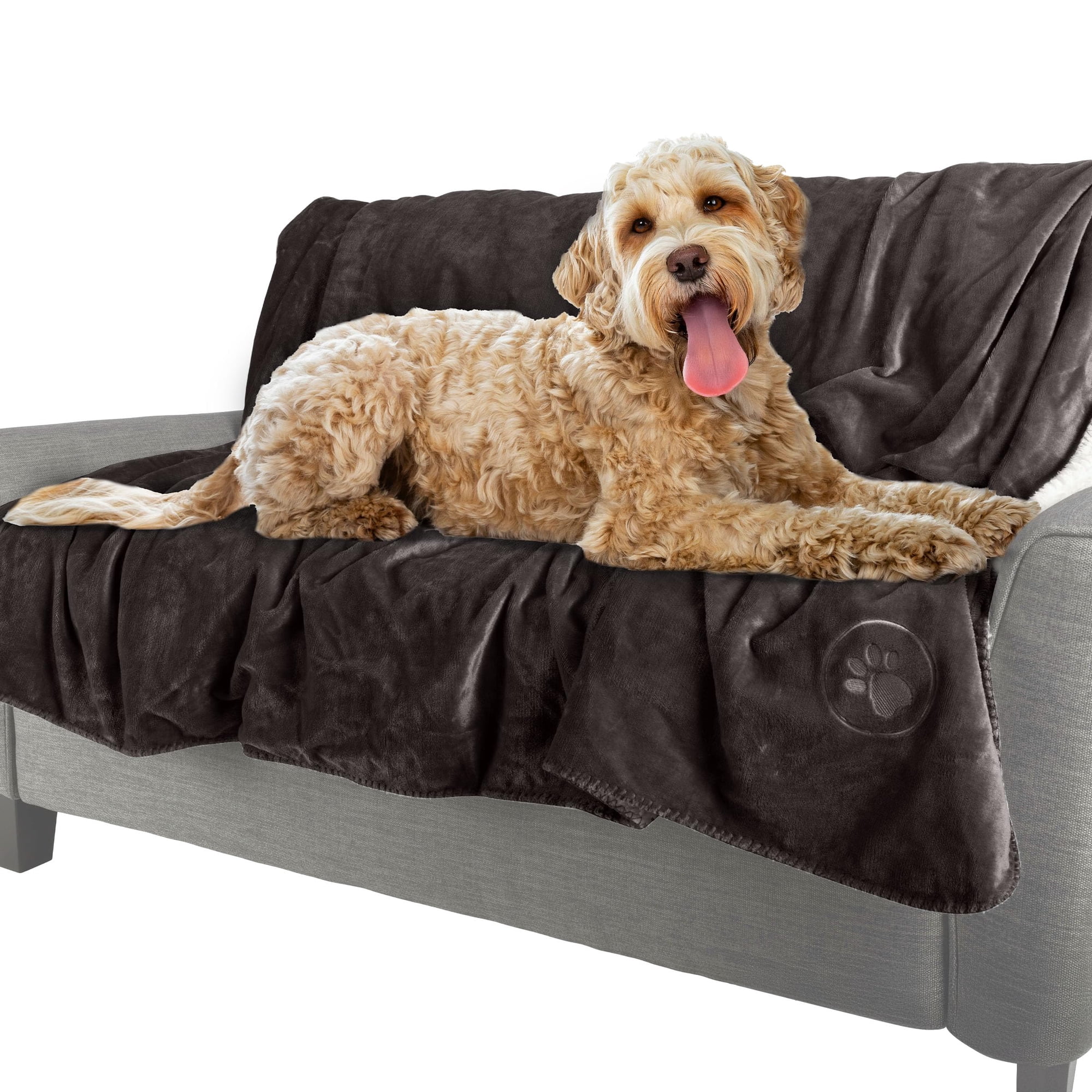 Manta Para Perro Petmaker Reversible Sherpa 200 X 250 Cm, Color Gris