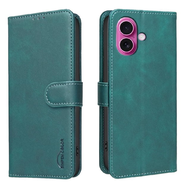 Funda Billetera para iPhone 16 Protección RFID y Soporte Ajustable Verde