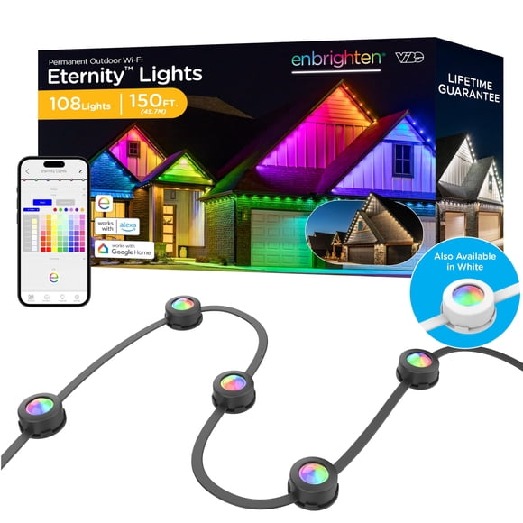 Cadena de luces para exteriores Enbrighten Vibe Eternity RGBWIC de 45,7 m