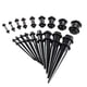 thumbnail image 2 of Kit De Estiramiento De Medidores De Oreja De 18 Piezas, Tapones Cónicos 14G-00G, Expansores Negros, 2 of 3