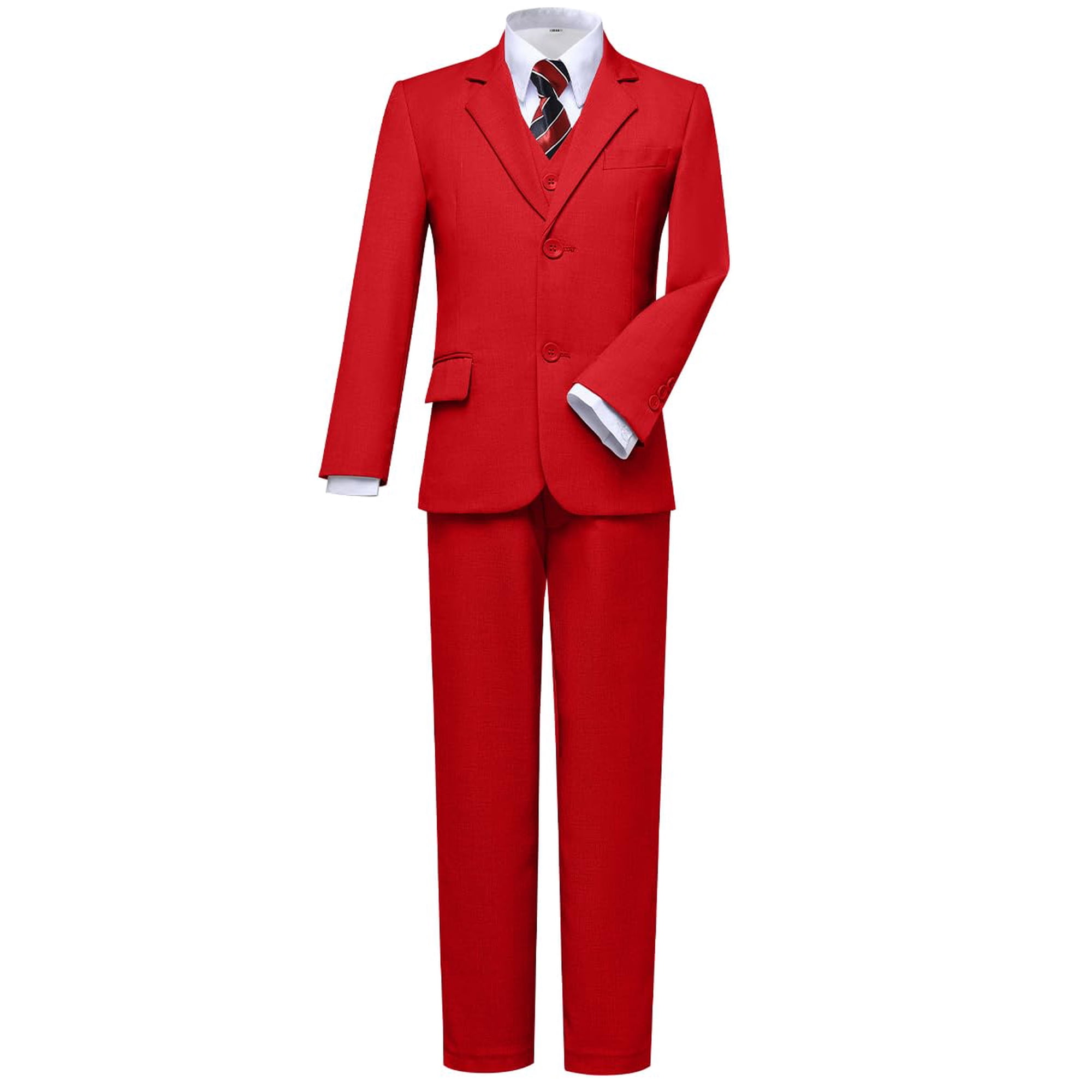 Conjunto De Traje Visaccy Para Niños, Traje Formal, Talla 8, Rojo