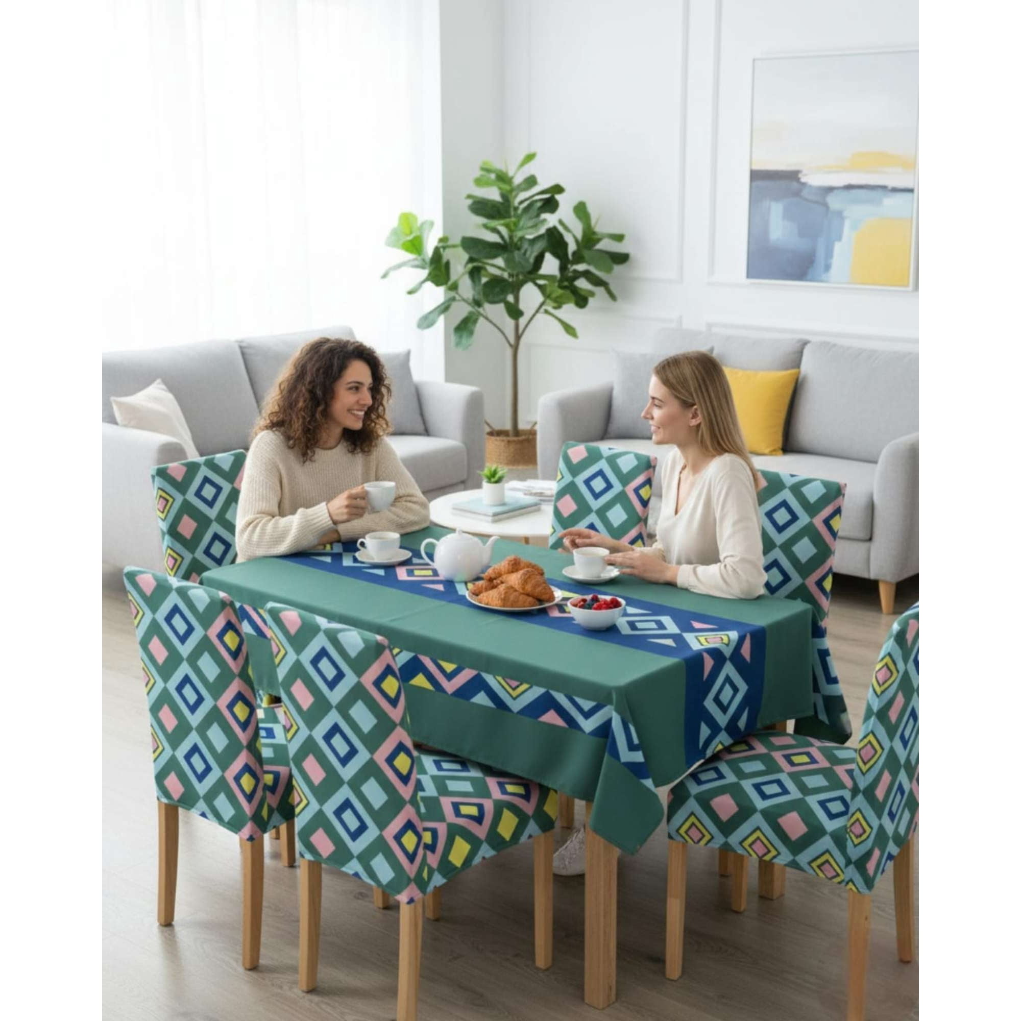 Myl Todo Hogar - Set Comedor 6 Personas Mantel Antimanchas Y Fundas De Silla