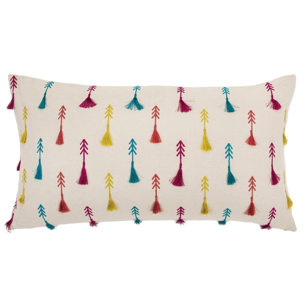 Almohada Rizzy Home Down de 14 x 26 cm con funda de algodón con estampado de flechas
