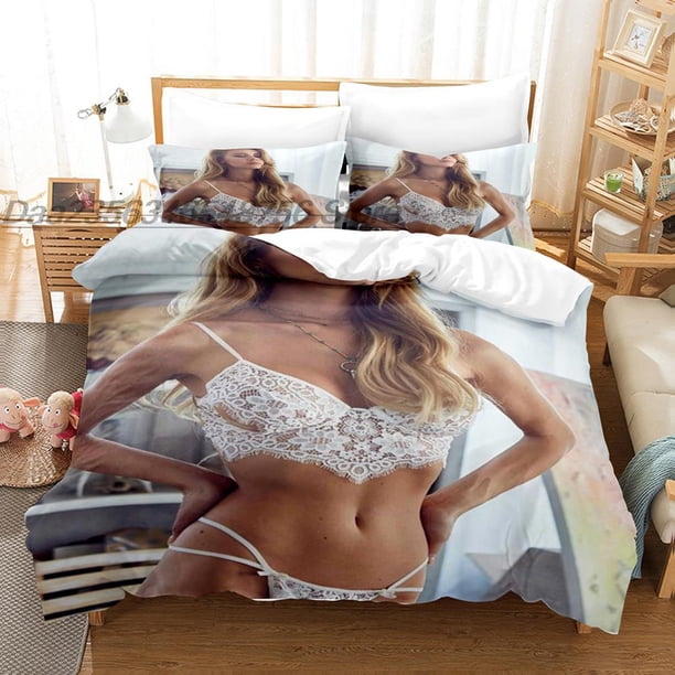 Bikini Gilr Bedding Set Single Twin Full Queen King Size Bed Set Aldult Kid Bedroom Duvetcover Sets Kawaii Sexy Big Breasts Bed Sheets