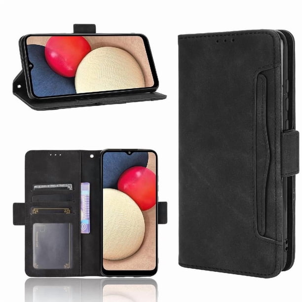 Funda Cartera Magnética para Samsung Galaxy A02S- Tarjetero Desmontable, Cuero PU, Soporte