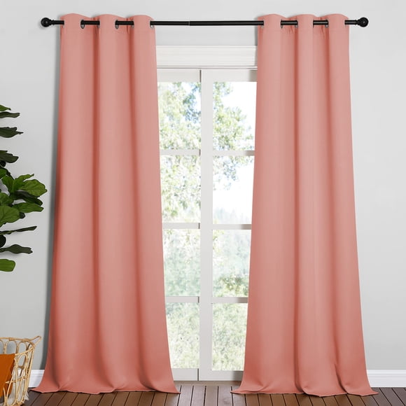Cortina NICETOWN Coral 107 cm 2 piezas Opaca