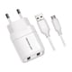 thumbnail image 1 of Cargador De Pared Usb Doble Con Cable Micro Usb 2.4a - SC, 1 of 3