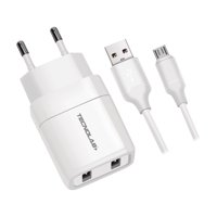 Tecnolab - Cargador De Pared Usb Doble Con Cable Micro Usb 2.4A - Sc