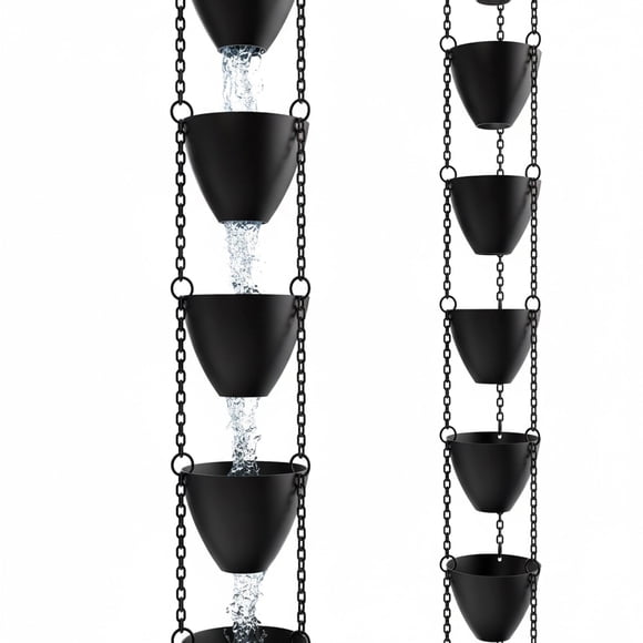 Cadena de Lluvia Rain Chains Direct 288 cm Aluminio Negro