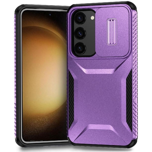 Funda Resistente para Samsung Galaxy S23 Plus con Tapa Deslizante y Protección Militar Morado