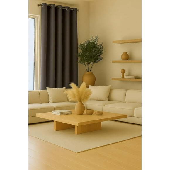 Cortina Blackout 100% Engomada Termica Tela Ligera 140x225 - Microfibra Premium - 1 Paño Gris Oscuro