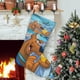 thumbnail image 1 of Laff-a-Lympics Tema: Calcetines de Navidad, fino lino blanco para colgar en escaleras y chimenea, decoración navideña para el hogar, regalo de Navidad.54cm×38cm, 1 of 5
