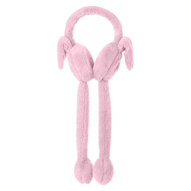 Orejeras de invierno para mujer, lindas orejeras móviles con orejas de conejo, orejeras, protección auditiva para estudiantes, orejeras cálidas y frías.