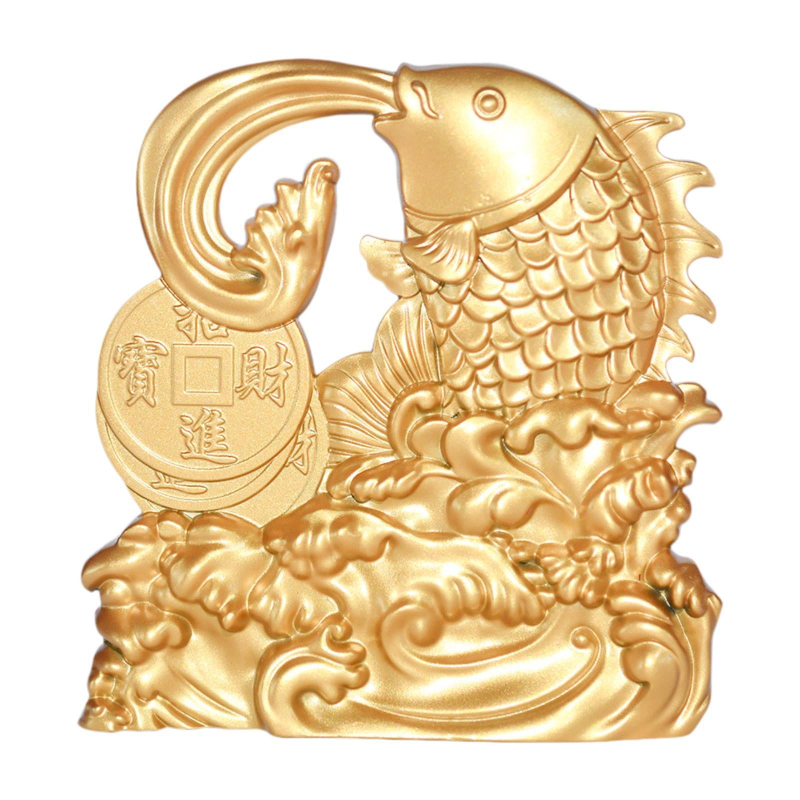 Bothyi - Goldfish Statue Creative Crafts Aley Figurine Para Estantes De La Sala De Té Gabinete De Televisión