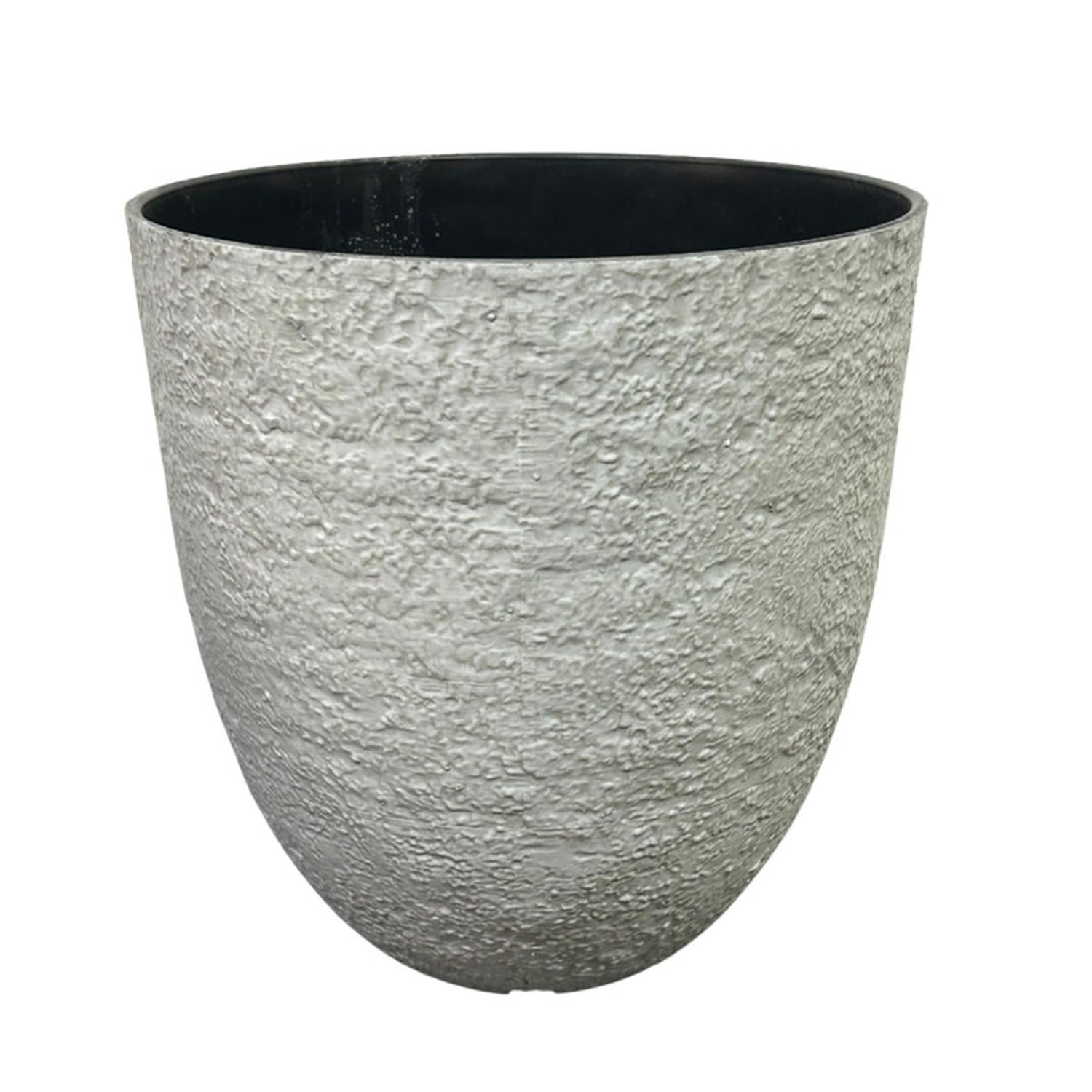 Auckland Outdoor - Macetero Decorativo Símil Piedra Gris Jardín Terraza