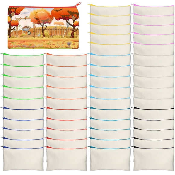 Bolsa de lona Legigo DIY Craft, paquete de 50 unidades, 21 x 13 cm, color beige con cierre