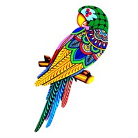 Magideal - Metal, Arte De La Pared Decoración De Pájaros, Ornamento Estatua De Jardín 3D Decoración Colgante Pájaros Coloridos De Hierro Para Dormitorio Interior Cabeza Verde A La Izquierda