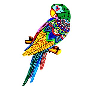 Magideal - Metal, Arte De La Pared Decoración De Pájaros, Ornamento Estatua De Jardín 3D Decoración Colgante Pájaros Coloridos De Hierro Para Dormitorio Interior Cabeza Verde A La Izquierda