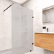 thumbnail image 1 of Shower Door vidrio templado con empavonado 120x190 cm Herraje negro, 1 of 2