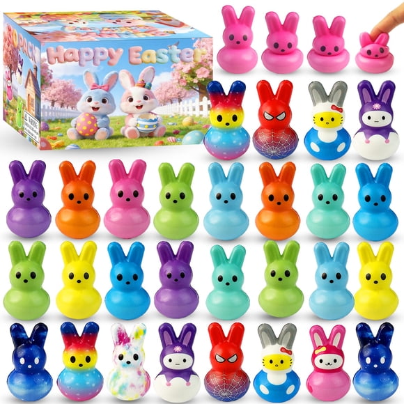 Pack de 30 juguetes antiestrés de conejo de Pascua OIMJXDK tipo squishy