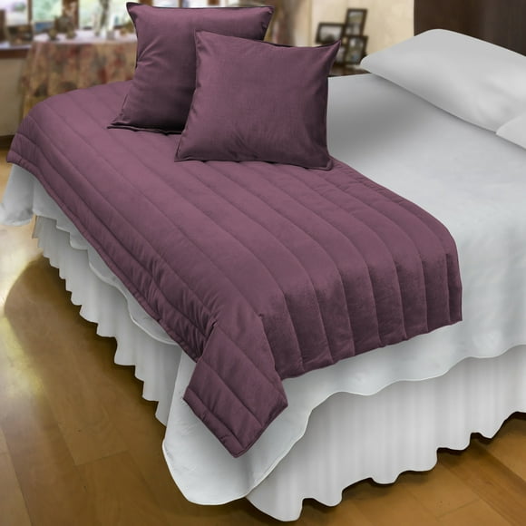 Piecera Con Fundas Velvet Palo Rosa Reversible