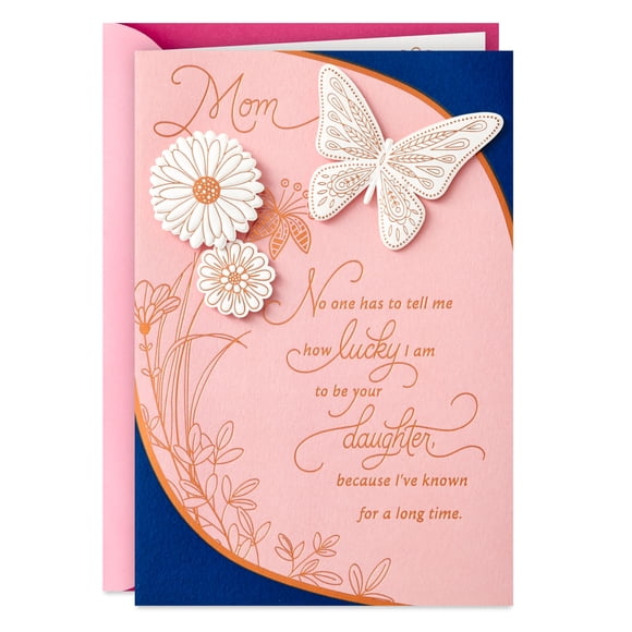 Tarjeta Hallmark para el Día de la Madre, mariposa, de hija a mamá