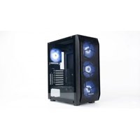 Gabinete Gamer Esgaming Y03-Bk, Mid Tower, 4 Ventiladores Argb, E-Atx, Atx, M-Atx, Negro