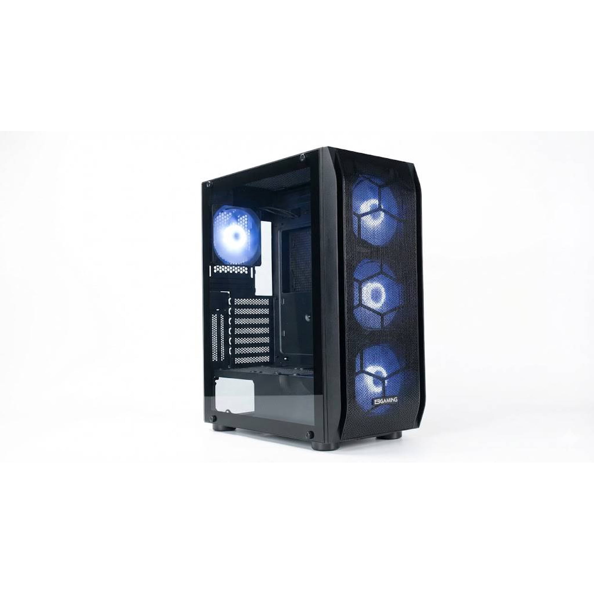Gabinete Gamer Esgaming Y03-bk, Mid Tower, 4 Ventiladores Argb, E-atx, Atx, M-atx, Negro