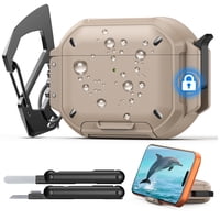 Funda Impermeable Para Airpods Pro 3 Moko Con Cierre Seguro Caqui