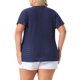 thumbnail image 3 of Blusa de manga acampanada con cuello en V para mujer de talla grande de Agnes Orinda, camiseta hueca de primavera/verano, talla 4X, azul marino, 3 of 6