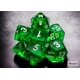 thumbnail image 2 of Dice Chessex, tamaño pequeño, verde translúcido, con números blancos, 10 mm, 2 of 2