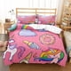 thumbnail image 2 of Cartoon Unicorn Rainbow Ice Cream Cloud Quilt Duvet Cover Set 3-Piece Bedding Set, 2 of 5