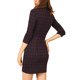 thumbnail image 3 of INSPIRE CHIC Vestido Vintage de Cuadros con Cuello Alto y Mangas 3/4 para Mujer, Regreso a Clases, Talla S, Rojo Oscuro, 3 of 8