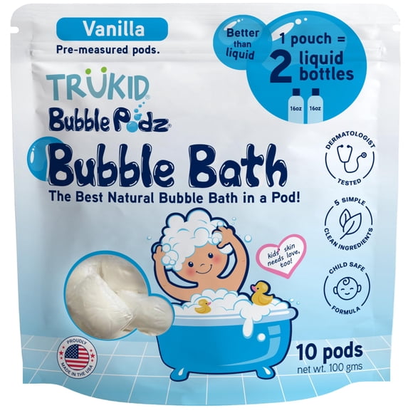 Baño de burbujas TruKid Bubble Podz con aroma a vainilla, 10 cápsulas